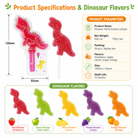 Bonbons gélifiés à la saveur de fruits en forme de dinosaures, friandises sucrées pour enfants, emballés en boîte