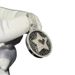 Personalizable 925 Plata oro rosa Moissanite Marquesa corte Cruz forma Iced colgante collar oro blanco enlace cubano para compromiso - Product Image 1