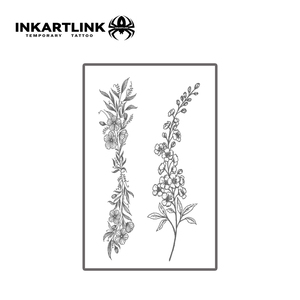 INKARTLINK Elegante Tatuaje Temporal de Flor y Ramas, Diseño Floral de Líneas Finas, Herbal, Semipermanente 15 Días, Arte Corporal para <span class=keywords><strong>Antebrazo</strong></span>, Venta al por Mayor - Product Image 3