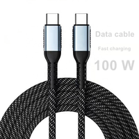 Câble de données USB 3.2 en nylon tressé avec alliage d'aluminium, 100W Type-C, charge rapide 3A pour téléphone portable et appareil photo (personnalisable)