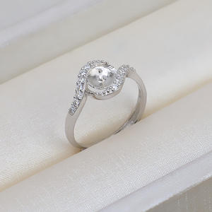 Bague en argent S925 pour femmes, bague ouverte polyvalente avec perle réglable DIY, bouche mobile à 62 positions, accessoire de bijouterie - Product Image 3