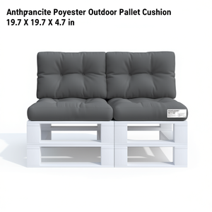 Cojín para Paletas de Exterior de Poliéster Antracita, 19.7 x 19.7 x 4.7 Pulgadas, Resistente al Agua, Extraíble y Lavable - Product Image 1