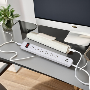 Thương mại 6 cách phổ Mỹ bàn điện bảo vệ tăng điện dải với 2 cổng USB - Product Image 4