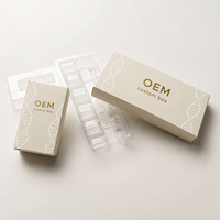 Boîte en carton ondulé rigide personnalisée imprimée quadricolore avec fenêtre, insert en blister PET, emballage cosmétique pliable OEM pour produits de soin de la peau