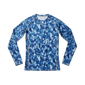เสื้อแรชการ์ดแขนยาวทรงหลวมสำหรับผู้ชาย UPF 50+ แบบซับลิเมชั่น สำหรับเล่นเซิร์ฟ ว่ายน้ำ ตกปลา ขายส่ง เสื้อป้องกันแสงแดด - Product Image 1