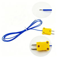 Sonde étanche IP65, résolution 1C, port série, thermocouple de type K, fil nu, capteur isolé en PTFE bleu