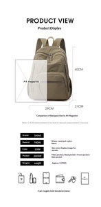 สไตล์ใหม่น้ำหนักเบาเป็นพิเศษกันน้ำระบายอากาศได้ผ้าไนลอนพาราชูทความเรียบง่ายในเมืองจิน มูดีกระเป๋าเป้สะพายหลังความจุขนาดใหญ่สำหรับผู้หญิง - Product Image 5