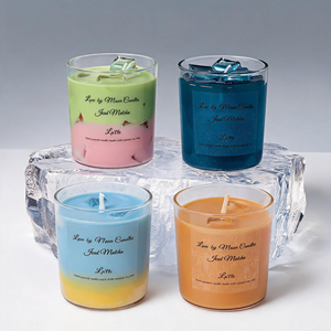 Luxury Handcrafted Layered Iced Latte Scented Soy Wax <b>Candle</b> For Modern Cafe Core Decor Wholesale Private Label Premium <b>Set</b> - Product Image 2