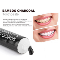Dentifrice blanchissant au charbon de bambou activé naturel noir, faible abrasivité, sans fluorure, marque privée, vente chaude