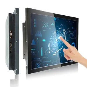 15 inch 1024*768 resolution 300nits tft panel capacitive touch 10 points monitor black lcd panel screen industrial monitor