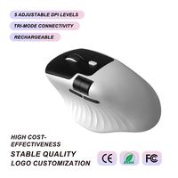 Ratón Inalámbrico Trimodal 2.4G, Recargable, Ergonómico, para Oficina, 4800 DPI, para Laptop y PC