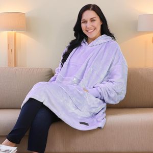 Sweat-shirt à capuche surdimensionné en microfibre lavande, style couverture, en polaire portable, pour adultes, hommes et femmes, cadeau idéal - Product Image 6