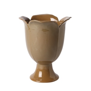 Jarrón de Cerámica Creativo Personalizado de Estilo Nórdico Moderno y Ecológico, con Forma Especial y Base Alta, para Arreglos Florales Secos en 3D - Product Image 6