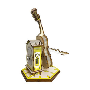 Kit Modello 3D in Legno Tagliato al Laser Personalizzato di Violoncello Punk, Giocattolo da Assemblare Stile Carillon <span class=keywords><strong>Vintage</strong></span>, Strumento Musicale Cartoon Movibile - Product Image 4