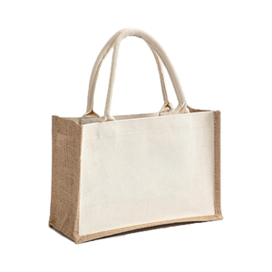 Bolsa de Yute para el Mercado de Fin de Semana, Interior Espacioso, Asas Reforzadas, Textura Tejida Natural, Ideal para el Mercado de Agricultores, Transporte de Productos y Compras - Product Image 1