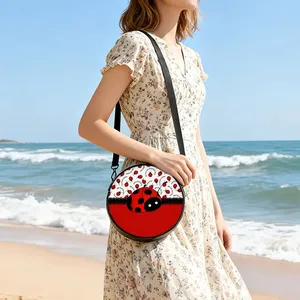 <span class=keywords><strong>Sac</strong></span> à <span class=keywords><strong>bandoulière</strong></span> rond Ladybug, <span class=keywords><strong>sac</strong></span> messager décontracté pour femme, meilleurs cadeaux, <span class=keywords><strong>sac</strong></span> <span class=keywords><strong>bandoulière</strong></span> plat 2D en dessin animé, fermeture éclair en polyester - Product Image 6