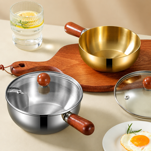 Single Handle Walnut Bowl Household Metal Snack Egg Noodle Salad Milk <b>Pot</b> <b>for</b> Mixing <b>Pot</b> - Product Image 6