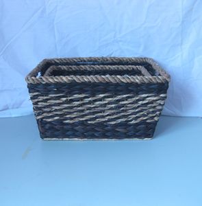 Paniers de rangement vintage écologiques faits à la main rustiques élégants et fonctionnels Garniture de corde naturelle Organisation domestique tissée - Product Image 4