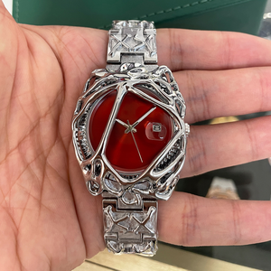 Montre pour homme PIN <span class=keywords><strong>TIME</strong></span> PT1453 Y2K Spider Web, design unique, rétro, forme spéciale, quartz, étanche, date, lumineuse. - Product Image 3