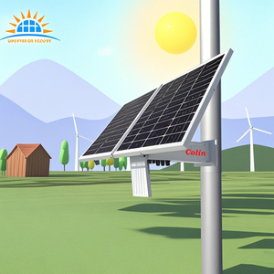 Colin 60W 30Ah 333wh năng lượng mặt trời Kit hệ thống DC12V 5V 24V năng lượng Set cho CCTV Camera An Ninh dự án IOT cảm biến giám sát đường bộ - Product Image 2