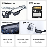 Nouveaux écouteurs sportifs à conduction osseuse en silicone avec tour de cou, étanches IPX8 pour la natation, casques BT6.0 sans fil