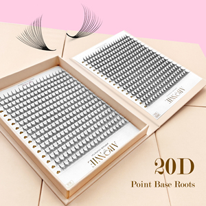 Abonnie 20D Bouquets de <span class=keywords><strong>Cils</strong></span> Pré-fabriqués Éventails à Tiges Longues et Courtes Plateaux de <span class=keywords><strong>Cils</strong></span> Pré-faits Base Pointue Étroite Ventilateurs de Volume Pré-faits - Product Image 4