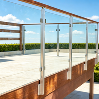 Système de balustrade en verre sans cadre en acier inoxydable antirouille à montage latéral personnalisé, verre trempé transparent pour escalier et balcon