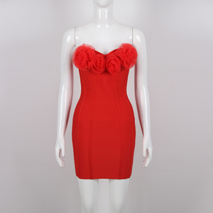 <span class=keywords><strong>Vestido</strong></span> <span class=keywords><strong>Corto</strong></span> Sexy con Hombros Descubiertos y Flores 3D para Mujer, <span class=keywords><strong>Vestido</strong></span> <span class=keywords><strong>Ajustado</strong></span> para <span class=keywords><strong>Fiesta</strong></span> o Club - Product Image 2