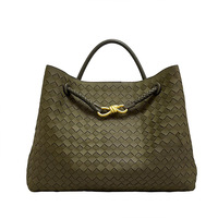 Sac fourre-tout tissé mat sophistiqué grande capacité, sac à main vintage pour femme, idéal pour les trajets quotidiens, en stock