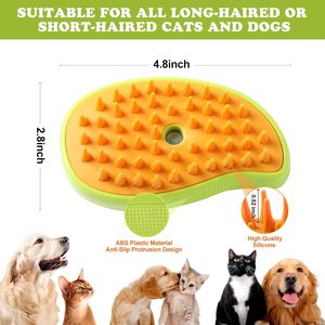 Nouvelle brosse à poils pour animaux de compagnie en silicone multifonctionnelle 2024 avec vaporisateur massant pour le toilettage des chats et des chiens, écologique - Product Image 4