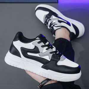Baskets Chunky à Plateforme pour Hommes, Tige en Maille Respirante, Lacets, Doublure en Maille Respirante, Semelle Extérieure en Caoutchouc, Chaussures Décontractées pour la Marche Toutes Saisons, Couleur Unie - Product Image 3