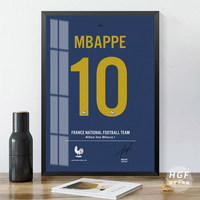 Affiche personnalisée de maillot de footballeur : Art décoratif pour le salon ou la chambre d'un garçon (Décoration murale de chevet)