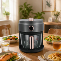 Friteuse à air électrique 4L pour usage domestique et hôtelier, sans huile, à air chaud, température réglable, appareil de cuisine de comptoir