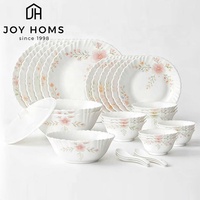 Assiette Plate Blanche en Verre Opale Personnalisée avec Motif Floral – Nouveauté Tendance, Brillante et Résistante à la Chaleur