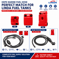 Réservoir de carburant marin en HDPE rouge LINDA 12L 24L 53L avec tuyau de carburant pour la rénovation/mise à niveau des moteurs hors-bord Yamaha