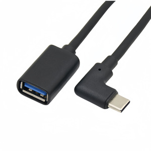 Type <b>C</b> To <b>Usb</b> 3.0 Female Otg <b>Adapter</b> Cable 90 Degree Elbow For Mobile Phone Data Transfer Black 0.5m And Below - Product Image 4