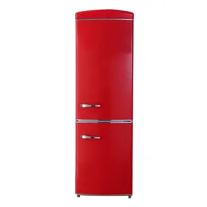 375WE-RE Home Retro Refrigerator A+ Double Door Refrigerator Air Cooled Frost Free Bottom-Freezer Fridge
