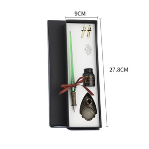 Étudiants calligraphiques anglais pratiquent l'art calligraphie verre dessin animé stylo plume pour adultes papeterie - Product Image 3