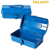 Boîte de rangement portable pour outils à poignée renforcée antidérapante, capacité de charge élevée pour le stockage de pièces mécaniques lourdes