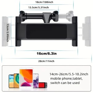 3-in-1 Auto-Kopfstützen-Tablethalter <span class=keywords><strong>iPad</strong></span>-Kompatibel Flexibel Einstellbare Rücksitzhalterung Roadtrip-Essentials Zubehör - Product Image 3