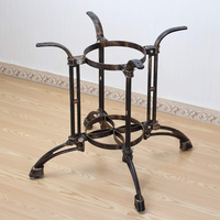 Pied de table vintage rustique en fonte, support de table rond en métal bronze antique à 4 pieds pour restaurant, bistrot, OEM