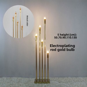 Chất lượng cao 10-đầu đứng nhà nến kim loại vàng Bảng trang trí lối đi hỗ trợ LED Sân Khấu đám cưới trang trí ánh sáng - Product Image 6
