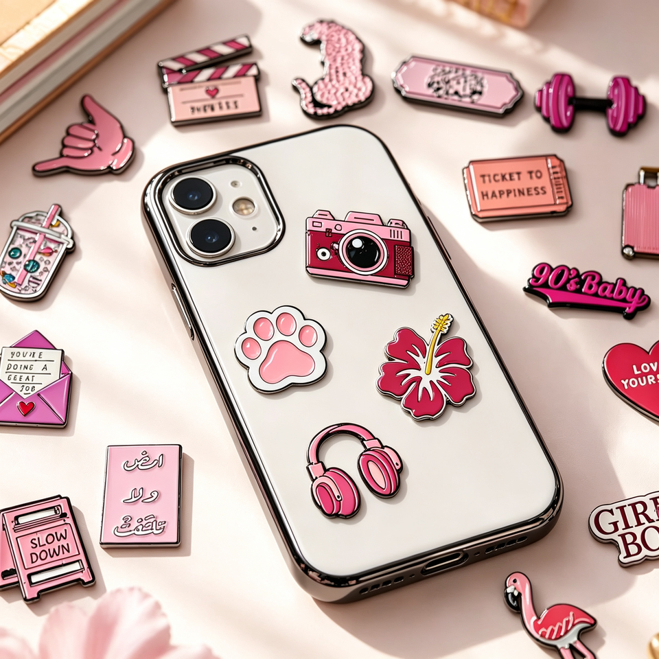 Custom Pink Cute Arabic Theme Metal Phone Stickers| Alibaba.com