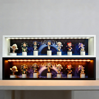 Espositore per Blind Box, Creatore di Scenari Fai-da-Te, Scatola Ombra Rettangolare Moderna in MDF con Luci LED, Cornice Nera Ecologica
