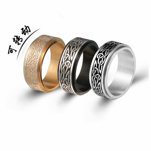 Anillo giratorio de acero inoxidable para hombre, diseño de nudo celta nórdico, color dorado, negro y plateado, joyería de regalo SA1161 - Product Image 1