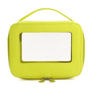 Sac de maquillage personnalisé en cuir PU durable et portable de grande capacité, tendance 2023, avec fermeture éclair, organiseur de voyage, pochette pour pinceaux de maquillage - Product Image 5