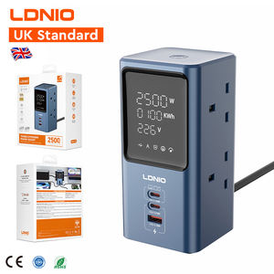 Tira de alimentación USB LDNIO SK2 Cable de extensión de Torre del Reino Unido 4 vías 10A 3 puertos USB Cable de extensión 2500W Enchufe de extensión Protección contra sobretensiones - Product Image 1