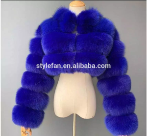 Giacca in Pelliccia di Volpe Nera Super Popolare per Donna, Personalizzabile con Collo Alto, Cappotto Corto a Pannelli, Finta Pelliccia di Volpe per l'Inverno - Product Image 2