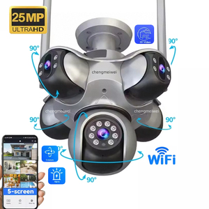 25mp Wifi toàn cảnh <span class=keywords><strong>Camera</strong></span> an ninh ngoài trời 5 ống kính 5 màn hình tự động theo dõi không dây PTZ CCTV video giám sát <span class=keywords><strong>IP</strong></span> <span class=keywords><strong>Camera</strong></span> - Product Image 1