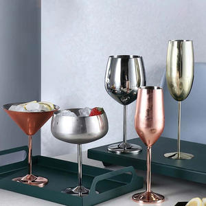 Taças de Coquetel em Ouro Rosa Personalizadas, Copos de <span class=keywords><strong>Metal</strong></span> para Champanhe, Taças de Vinho Tinto em Aço Inoxidável - Product Image 3